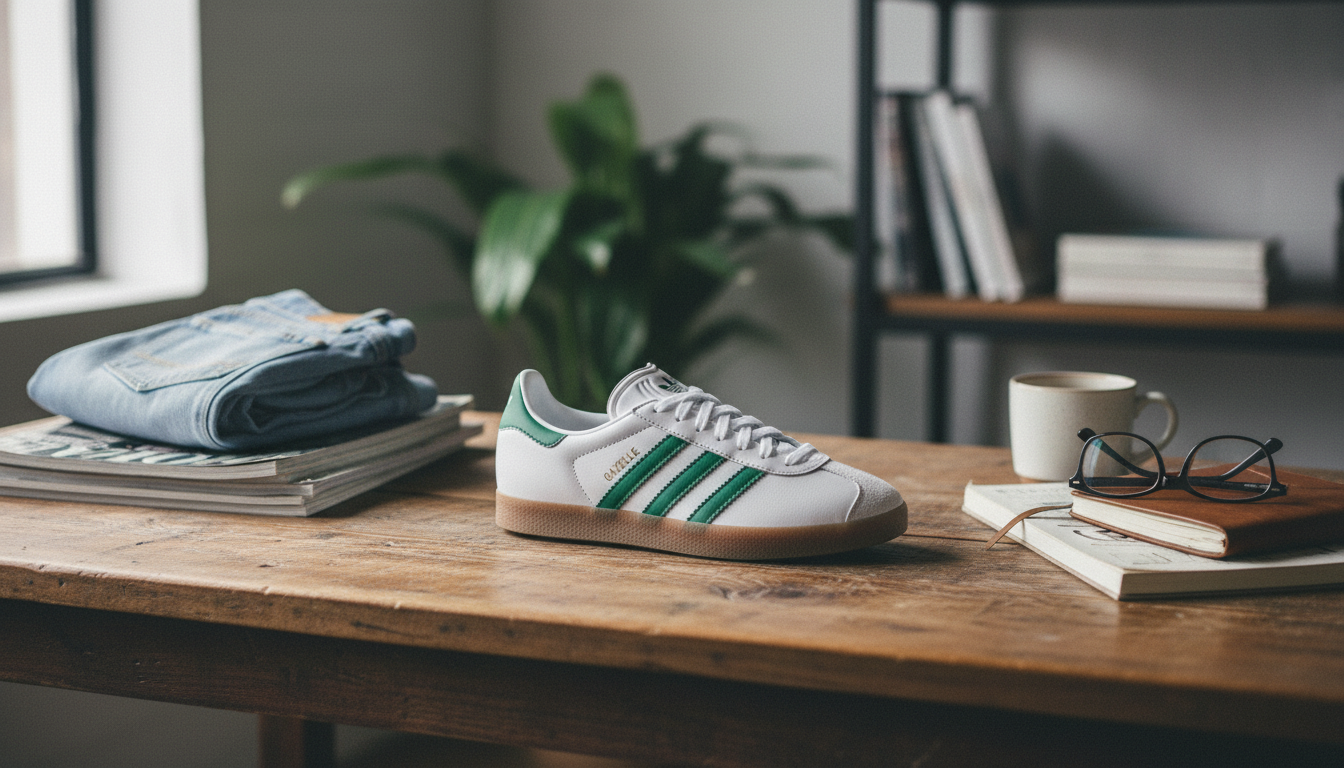 Adidas Men’s White Lace-Up Sneakers for Spring Walks